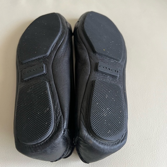 COACH Black Leather Flats Size 7 - Picture 5 of 6